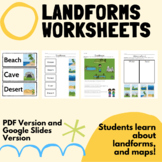 Landforms Worksheets: Learn Map Skills!  Digital & PDF