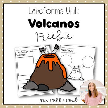 Preview of Landforms Worksheets and Activities Unit (Volcanos Freebie)