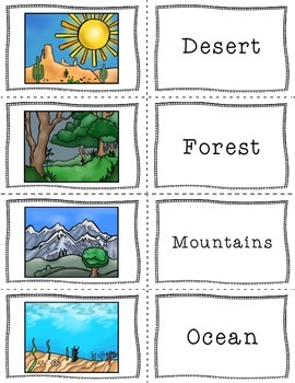 Landforms and Biomes Matching Game by A New Day of Learning | TpT