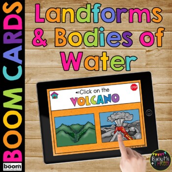 Preview of Landforms and Bodies of Water Boom Cards™ for Kindergarten Social Studies