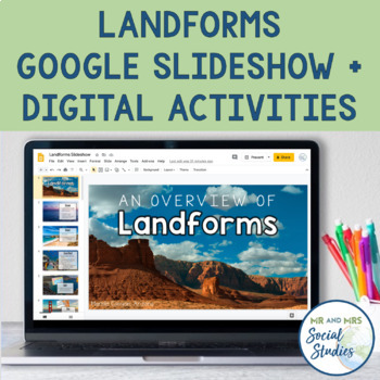 Preview of Landforms and Bodies of Water Digital Activities and Overview Slides