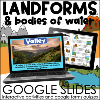 Preview of Landforms and Bodies of Water | Interactive Google Slides Activities