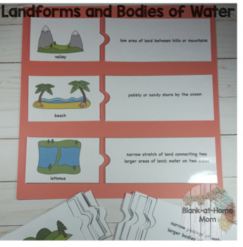 Preview of Landforms and Bodies of Water - Puzzles and Notebook Reference