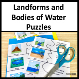 Landforms and Bodies of Water Sorting and Matching Puzzle Cards