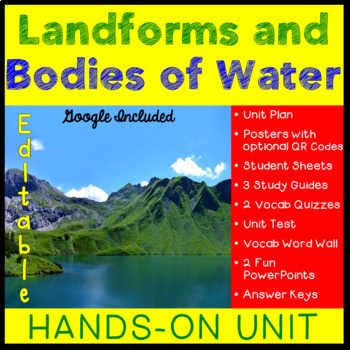 Preview of Landforms and Bodies of Water Unit