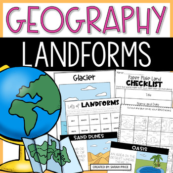 Preview of Landforms and Bodies of Water Worksheets and Activities