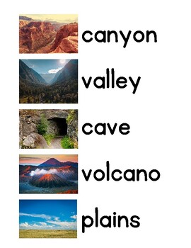 Preview of Landforms and Human-made Vocabulary Cards