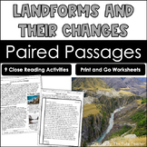 Landforms and Their Changes Reading Comprehension Paired P