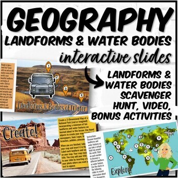 Preview of Landforms and Water Bodies Interactive Google Slides (Distance Learning)