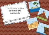 Landforms, bodies of water and continents picture/ vocabulary