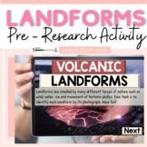 Landforms by Volcanoes Boom Digital Cards Pre-Research Activity