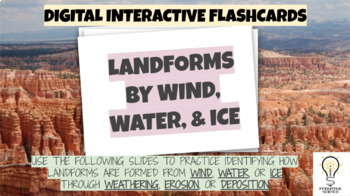 Preview of Landforms by Wind, Water, & Ice Digital Flashcards