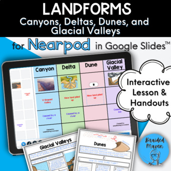 Preview of Landforms for Nearpod in Google Slides | Canyons, Deltas, Dunes, Glacial Valleys