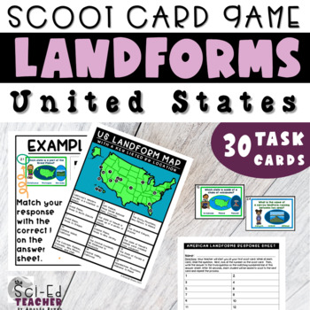 Preview of Landforms of United States Scoot Cards
