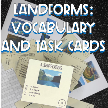 Preview of Landforms vocabulary differentiated notes and task cards