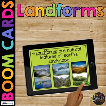 Preview of Landforms with Real Photos BOOM CARDS™ Distance Learning