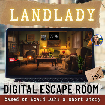 Preview of Landlady digital escape room ESL/EFL Upper-Intermediate by Roald Dahl