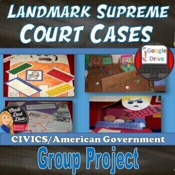Preview of Landmark SUPREME COURT CASES Group Project |Civil Liberties & Rights| Digital