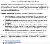 Landmark Supreme Court Case Infographic Project