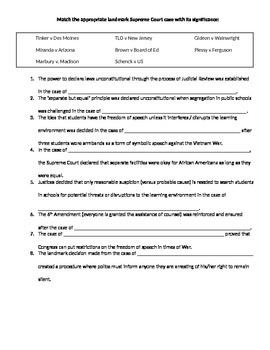 supreme court case study 2 worksheet answers