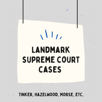 Preview of Landmark Supreme Court Cases (Tinker, Hazelwood, Morse, etc.)