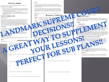 Preview of Landmark Supreme Court Decisions Bundle
