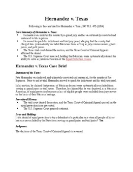Preview of Landmark Supreme Court Decisions - Hernandez v. Texas - Latino Civil Rights