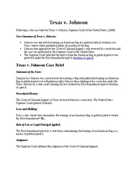 texas vs johnson case essay