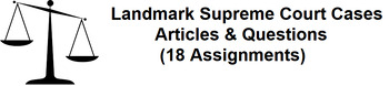 Preview of Landmark Supreme Court Cases Articles & Questions Bundle (18 WORD Assignments)