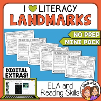 Preview of Landmark Themed ELA and Reading Skills Review Mini-Pack - Morning Work