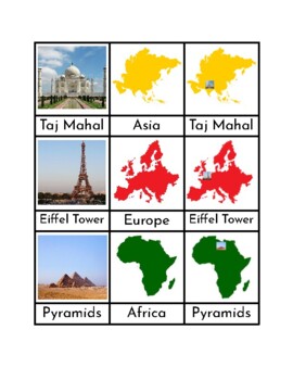 Preview of Landmarks "Around the World" Matching Cards