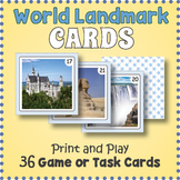Landmarks Task Cards & Famous World Monuments Matching Game