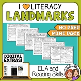 Landmarks Themed ELA and Reading Skills Review Mini-Pack -