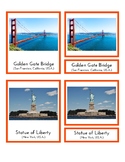Landmarks in North America (3 Part Montessori Cards)