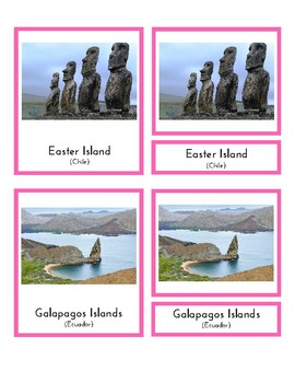Preview of Landmarks in South America (3-Part Montessori Cards)