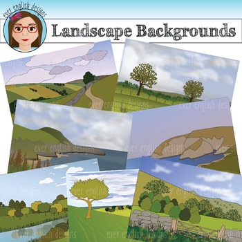 Preview of Landscape Backgrounds Clip Art {Mountains, Hills, Countryside}