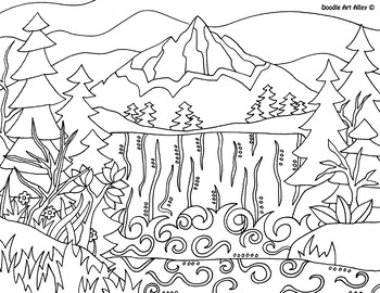 Download Landscape Coloring Book By Doodle Art Alley Teachers Pay Teachers