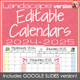 Landscape Editable Calendars 2024 - 2025 for PowerPoint an