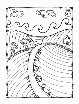 Preview of Landscape Farm Coloring Page. Summer. Fall. Gardening.