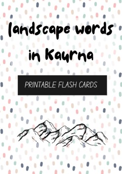 Preview of Landscape flashcards in Kaurna language (PRINTABLE)
