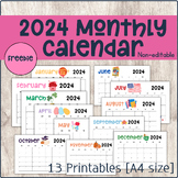 Landscape size Calendar & Monthly Planner 2004