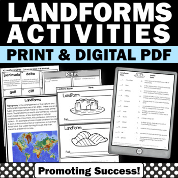 Preview of Earth Science Landforms and Bodies of Water Nonfiction Reading Comprehension