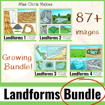 Preview of Landscapes and Landforms Clip Art Growing Bundle