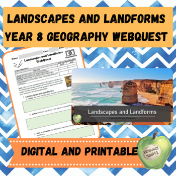 Preview of Landscapes and Landforms Geography WebQuest