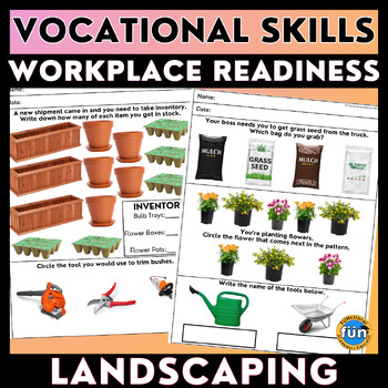 Preview of Landscaping - Vocational Skills Worksheets - Workplace Readiness - Job Skills