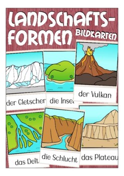 Preview of Landschaftsformen - Deutsch Bildkarten (German flash cards landforms)