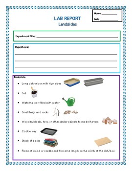 Landslides Experiment- Lab Report Template by Hands On Hearts Full