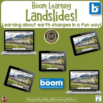 Preview of Landslides True or False Earth Changes  Boom Learning Digital Task Cards