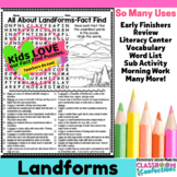 Landforms Activity: Landforms Word Search (non-fiction, reading)