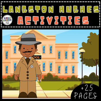 Preview of Langston Hughes Activities, Biography For Poetry Month, Coloring Pages,Timeline